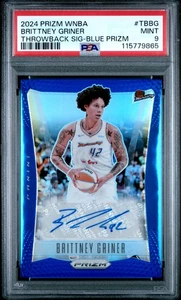 2024 Panini Prizm WNBA- Throwback AUTO /75 - Brittney Griner - Blue /75 - PSA 9 - Picture 1 of 2
