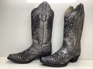 BOTAS VAQUERAS CORRAL DE COLECCIÓN PARA MUJER PUNTA CORTA GRIS COSTURA TALLA 7 M - Imagen 1 de 9