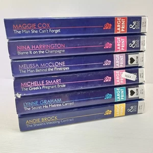 6x Mills & Book Large Print Romance Greeks Pregnant Bride Love Sexy Book Bundle - Picture 1 of 17