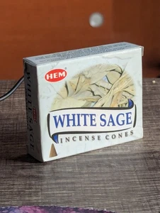 Hem White Sage Incense Cones (Single Pack, 10 Cones, Metal Burner Included) - Picture 1 of 7