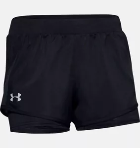 Under Armour Women's Black Fly-By 2.0 Mini 2-in-1 Shorts Size XS New With Tags - Picture 1 of 2