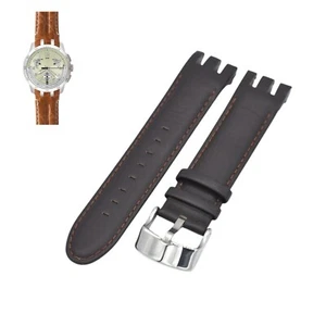 Correa de reloj de cuero marrón de 21 mm para Swatch Irony retrógrada YRS401 - Imagen 1 de 7