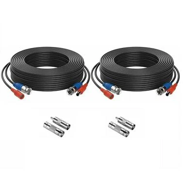 Cabo de alimentação ZOSI 2X 60FT 18M BNC CoopeR para sistema de segurança 8MP câmera de CFTV DVR  - Imagem 1 de 4
