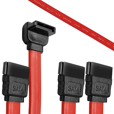 SATA Kabel gerade 90° L - Winkel ATA 26 3Gb/s S-ATA AWG26 SSD HDD High Speed - Bild 1 von 4