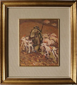 Tancredi MUCHETTI - Pastore olio su masonite anni 60 - pittore Desenzano Brescia - Imagen 1 de 2