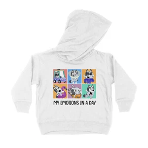 Bluey Muffin Emotions Toddler Hoodie Kids Sweatshirt - Picture 1 of 3