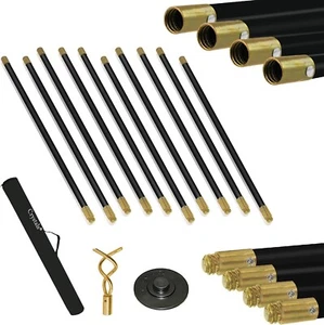 Drain Rods Set, Drainage Rods for outside Drain Flexible, 12 Pcs / 9.2M Drain Un - Picture 1 of 7