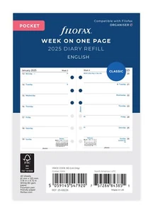 Filofax Taschenbuch 2025 - Woche auf einer Seite Beilage 68226 - UK Verkäufer - Bild 1 von 4