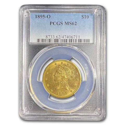 1895-O $10 Liberty Gold Eagle MS-62 PCGS Cover