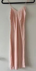 Abito donna slip lingerie seta vintage anni 50 - rosa ricamato (dall'Italia) - Foto 1 di 13