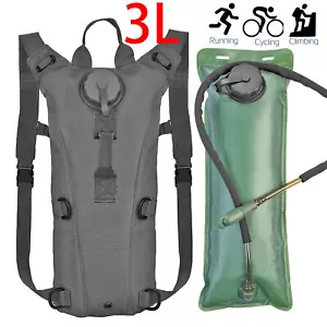 Tactical Hydration Backpack 3L Bladder Water Bags Hunting Climbing Hiking Black - Picture 1 of 8