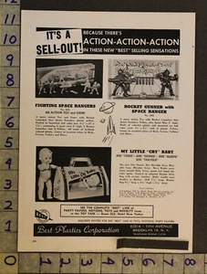 1953 TOY AD SPACE RANGER ROCKET LAUNCHER RUNNER ROBOT CRY BABY DOLL BROOKLYNTF54 - Picture 1 of 1