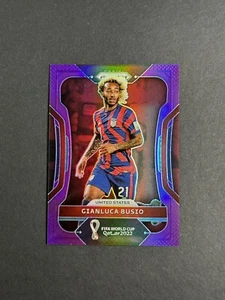 Copa Mundial Panini Prizm 2022 Qatar Gianluca Busio púrpura #202/199 USMNT - Imagen 1 de 2