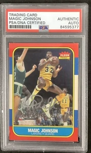 Magic Johnson Signed 1986 Fleer #53 Basketball Card Laker HOF Autograph PSA/DNA - Picture 1 of 2