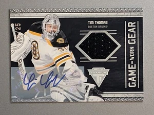 Tim Thomas 2011-12 Panini Titanium #7 Game Worn Gear Jersey Auto 05/25 - Picture 1 of 2