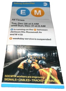 FOLLETO DEL PLAN DE ACCIÓN DEL METRO E/M TRÁNSITO DE LA CIUDAD DE NUEVA YORK - Imagen 1 de 1
