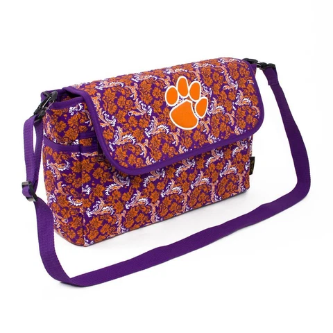 Clemson University Tigers Messenger Bag Quilted Bloom Shoulder Tote Cover