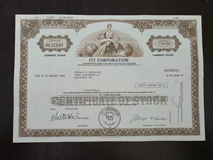 13 Aktien ITI Corporation Aktienzertifikat 07.01.1975 - Bild 1 von 2