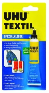 UHU Spezialkleber TEXTIL lösemittelfrei 20g Tube Textilkleber Stoffe Leder Geweb - Bild 1 von 1
