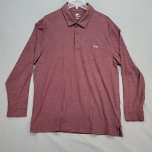 Greg Norman Herren Logo Langarm Poloshirt Rot Burgund XL 1/4 Knopf Stretch - Bild 1 von 12