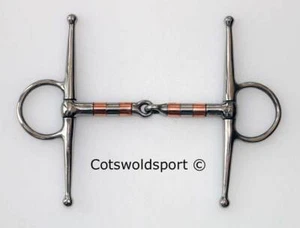 Full Cheek Fulmer Copper Roller Snaffle (select size) Stainless Steel - Picture 1 of 1
