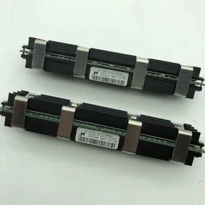 MICRON Macintosh IBM 2 GB Memory DDR2 PC2-6400F 2x1GB ECC 800Mhz MT18HTF12872JDY - Image 1 of 4