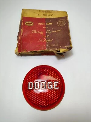1937-1942 Dodge Truck VD15 VD20 WC WF31 Rear Tail Light Lamp Lens 580608 NOS - Image 1 of 4