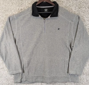 BEVERLY HILLS POLO CLUB SWEATER Mens Size XXL Gray Logo Fleece 1/4 Zip Jacket - Picture 1 of 11