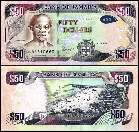 JAMAICA 50 Dollars, 2020, P-94, UNC World Currency Cover