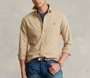 Polo Ralph Lauren Custom Fit Oxford Shirt - Brown - Picture 1 of 6