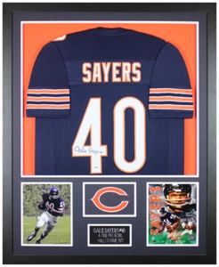 Gale Sayers Autographed and Framed Blue Chicago Jersey Auto PSA COA - Picture 1 of 5