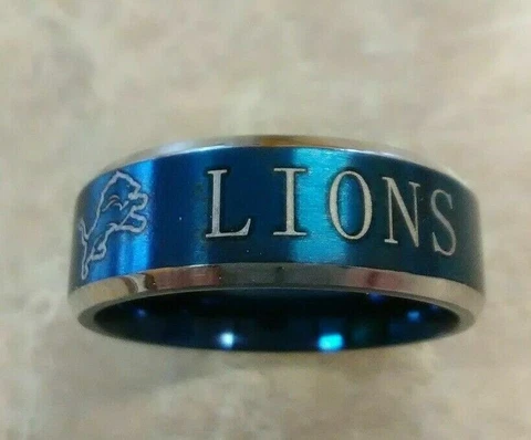 Detroit Lions Titanium Ring sizes 6-13, style #5 Cover