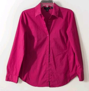 Blusa Worthington para mujer con botones talla Med 8 rosa intenso manga larga - Imagen 1 de 4