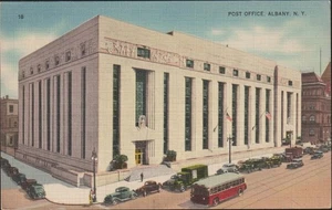 Post Office Albany New York NY. Linen Postcard - Picture 1 of 2
