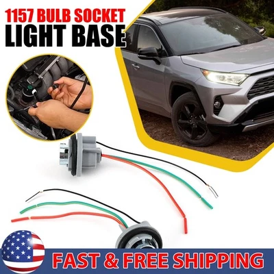 Universal Pigtail Wire Female Socket 1157 U Two Harness Stop Brake Replace Fit D - Image 1 of 3