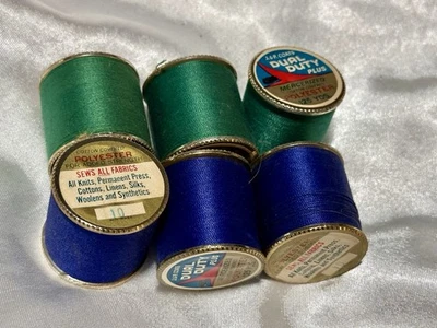 LOT of 6 J & P’s Coats BLUE/GREEN #10 & #62-A & #63-A Thread 300 Yd VARIOUS - Image 1 of 4