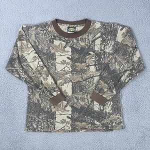 VTG Cabelas Sniper Camo Ringer Pocket Shirt Men Large LS Single Stitch USA Made - Picture 1 of 20