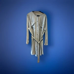 Autograph Sz 20 Chambray I00% Lyocell Shirt Dress Long Sleeves Belt 52”B 38”L - Picture 1 of 12