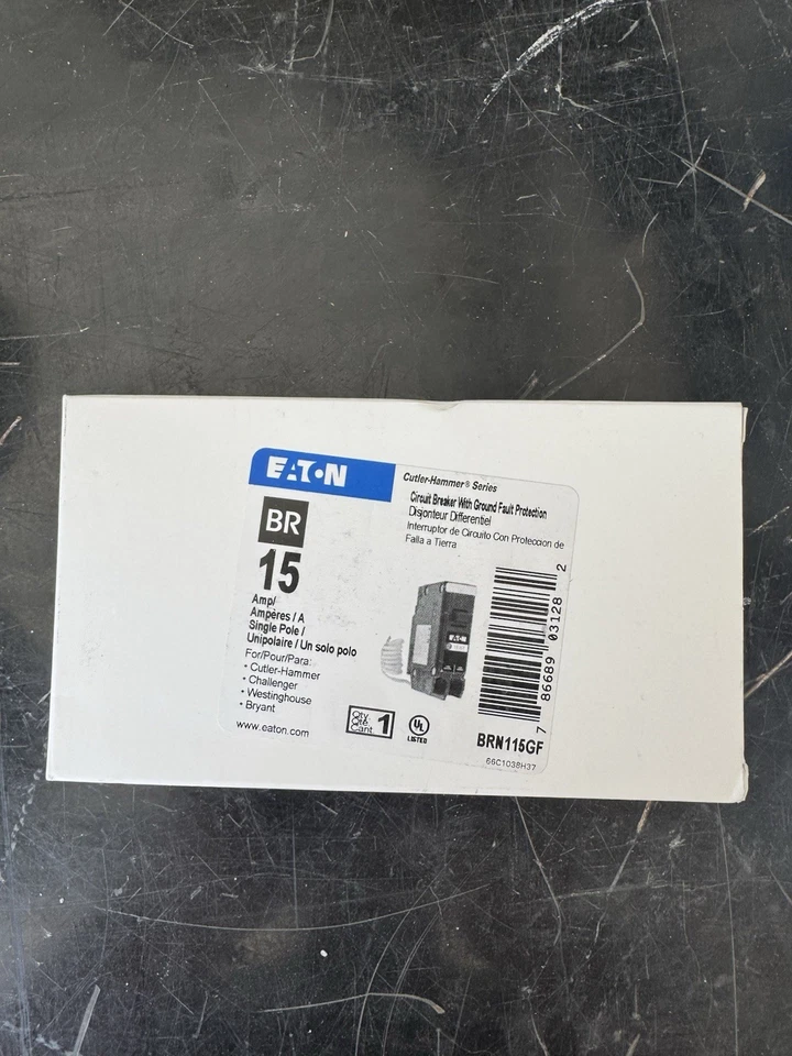 Cutler Hammer 15a Gfci Breaker brn115gf Foto 1 de 1