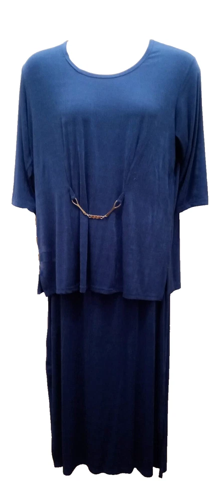 EUC Carolyn Strauss Royal синий, макси юбка костюм, серебро металлический отделки, женщин 1 x - Изображение 1 из 4