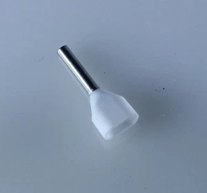22 Ga. Zweidraht weiß isolierte Aderendhülsen, 0,31" Pin Lg. - (100 Stück) - Bild 1 von 2