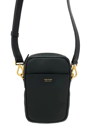 Bolso de hombro Tom Ford negro de lona recubierta bolsa antipolvo de cuero #T1341 Foto 1 de 4