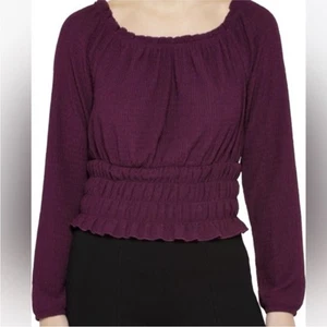 The General Good Piper Long Sleeve Top Off Shoulder or On Shoulder Wine X-Large - Picture 1 of 6