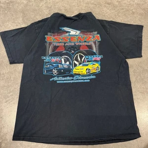 Vintage Y2K Car Grunge Racer Biker Black Graphic Short Sleeve Tee XL - Bild 1 von 5