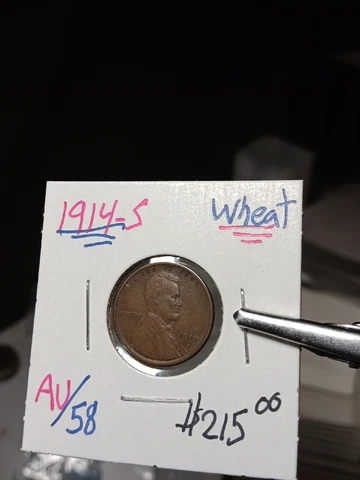 1914-S Lincoln Cent AU/Ms Condion Cover
