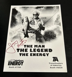 Signed Jimmy Houston 8.5x11" Photo Picture Fisherman Fishing Promo Angler Bass - Picture 1 of 7