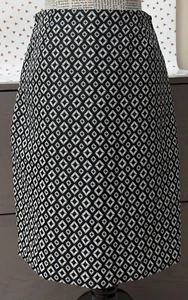 Worthington Black & White Jacquard Geometric Print Classic Pencil Skirt Sz 12 - Picture 1 of 6