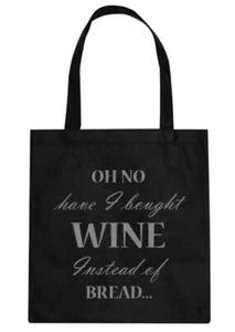 Lustige Shopper Tragetasche - "Oh nein, ich habe Wein statt Brot gekauft..." (T668-S) - Bild 1 von 1