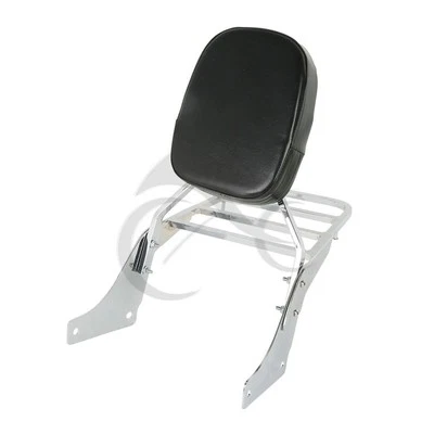 Chrome Backrest Sissy Bar W/ Luggage Rack Fit For Honda Shadow SABRE ACE 1100 - Image 1 of 4