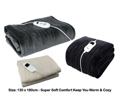 LUXURIOUS ELECTRIC HEATED THROW SOFT FLEECE OVER BLANKET DIGITAL CONTROLLER - Image 1 of 4